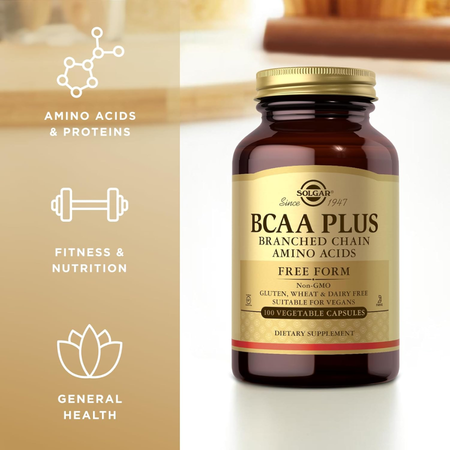 Cápsulas Solgar BCAA Plus Free Form x50