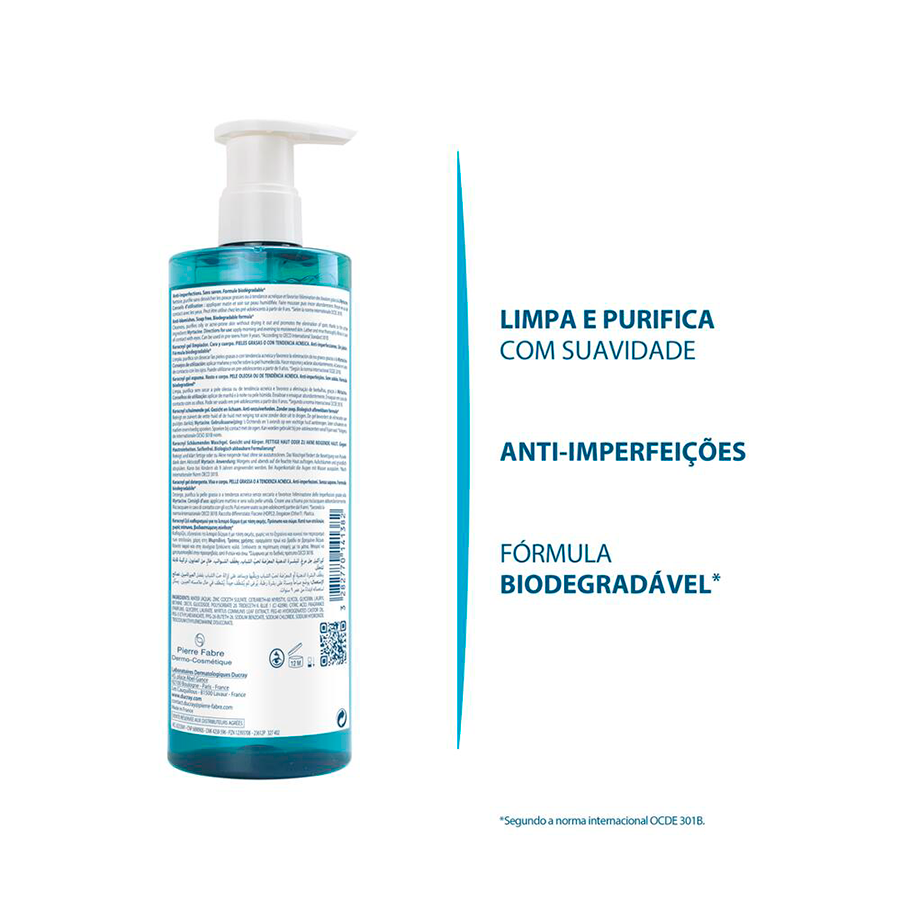 Ducray Keracnyl Gel Limpiador 400ml