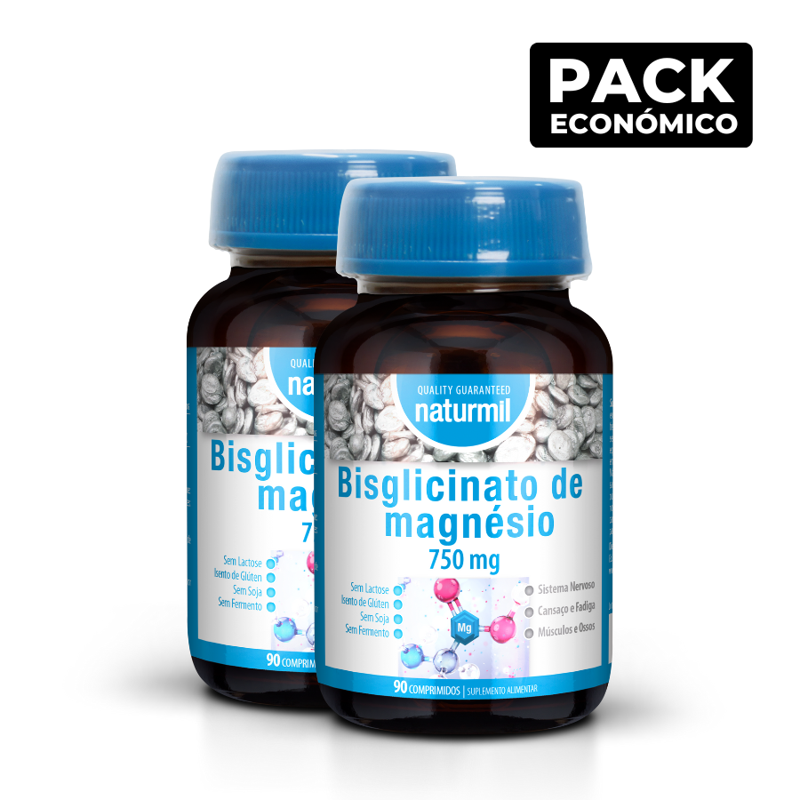 Naturmil Bisglicinato de Magnesio 750mg Comprimidos 2x90