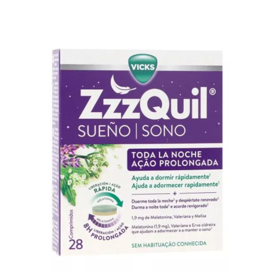 Vicks ZzzQuil Sono Ação Prolongada Comprimidos x28