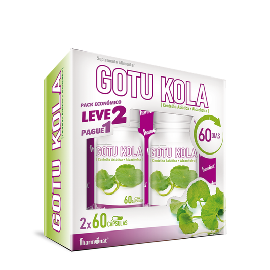 Gotu Kola Kit Pague 1 Leve 2 Cápsulas 60+60