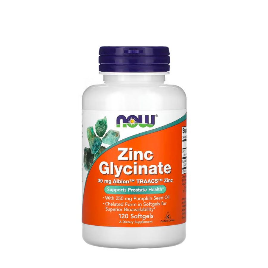 Now Glicinato de Zinc 30mg Cápsulas x120