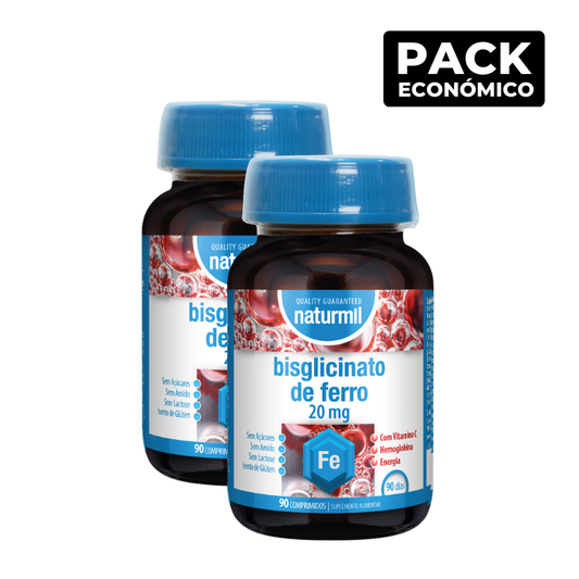 Comprimidos de bisglicinato de hierro Naturmil 2x90