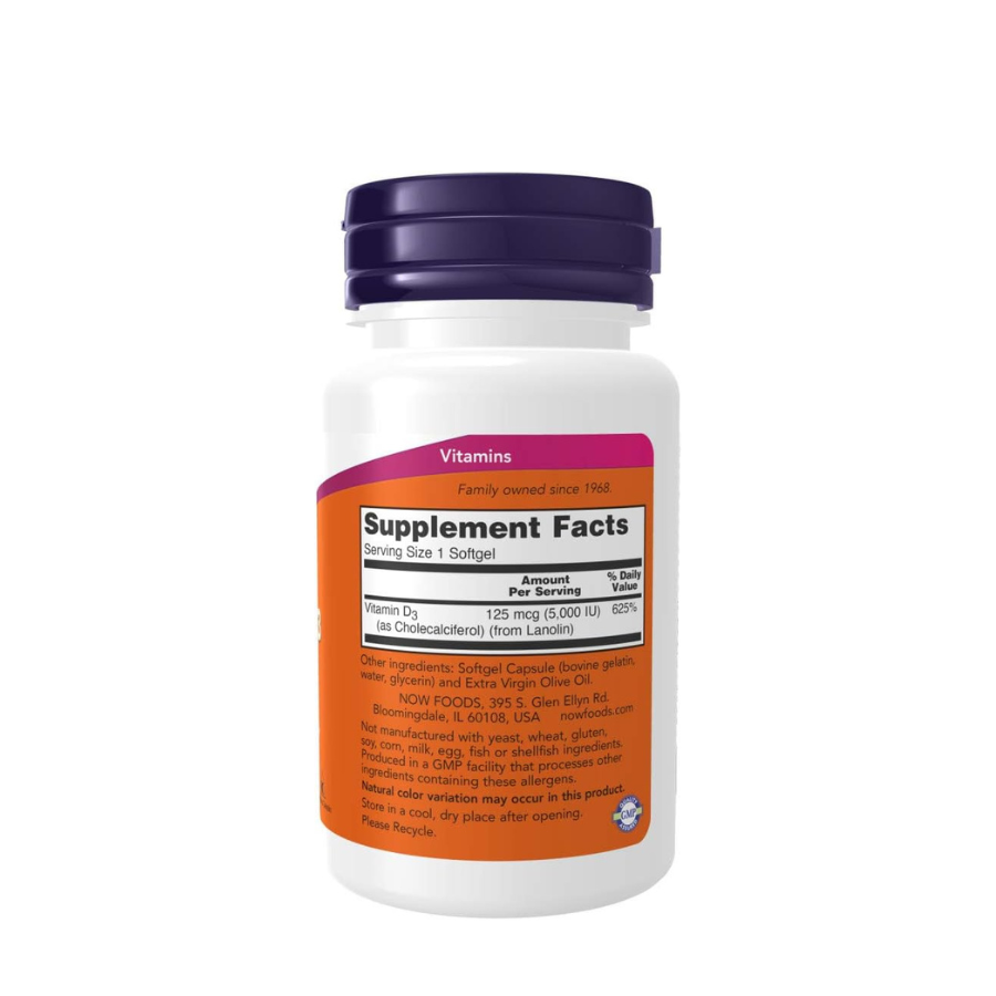Now Vitamin D-3 5000 IU Cápsulas x120