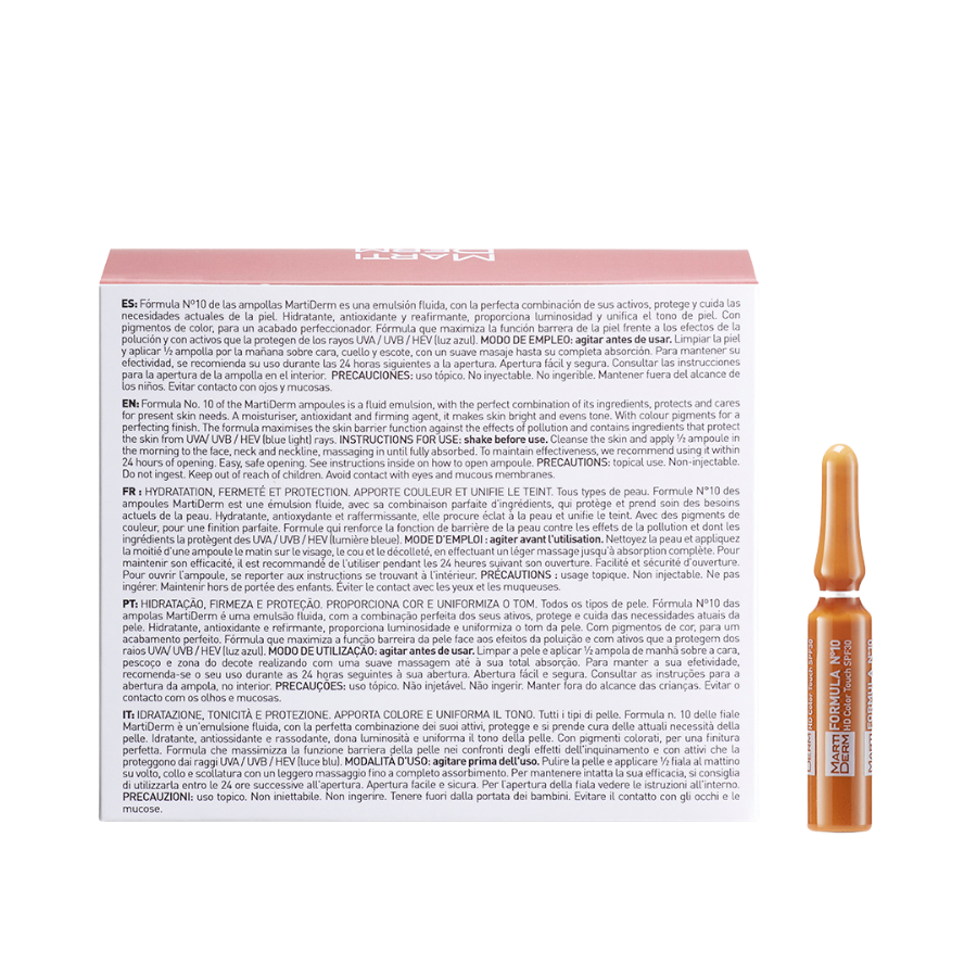 Martiderm The Originals Formula Nº10 HD Color Touch SPF30 Ampolas x10