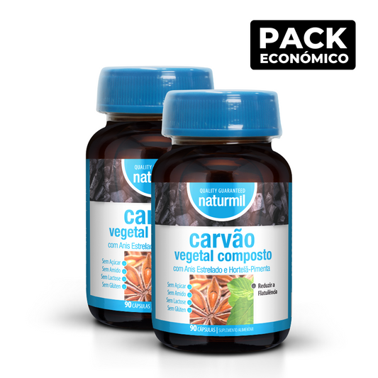 Cápsulas de carbón vegetal Naturmil (2 x 90 cápsulas)