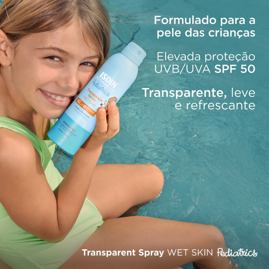 Isdin Fotoprotector Pediatrics Wet Skin Spray Transparente FPS 50+ 250 ml