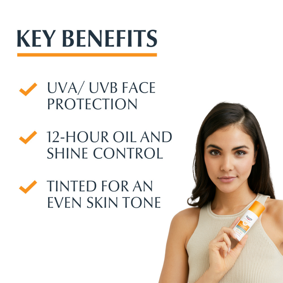 Eucerin Sun Oil Control Tacto Seco Tono Medio SPF50+ 50ml