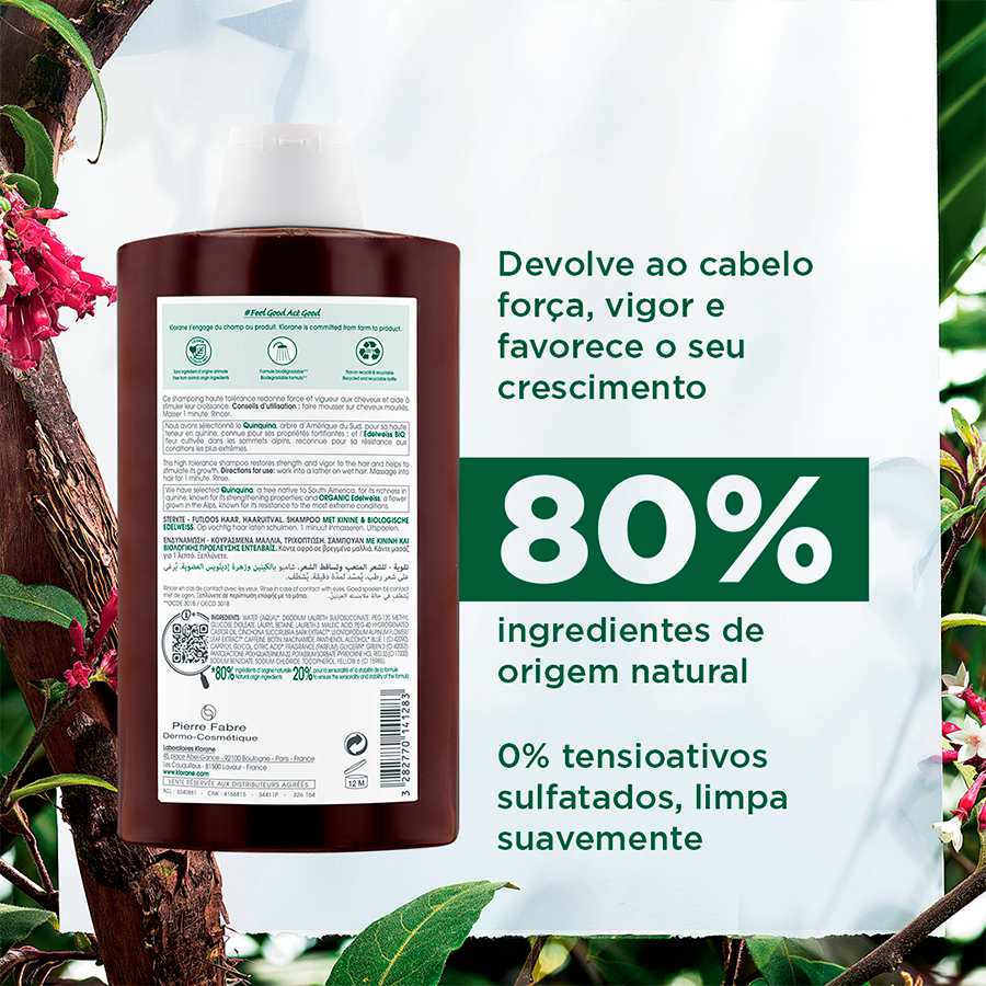 Klorane Champô Quinina BIO 400ml