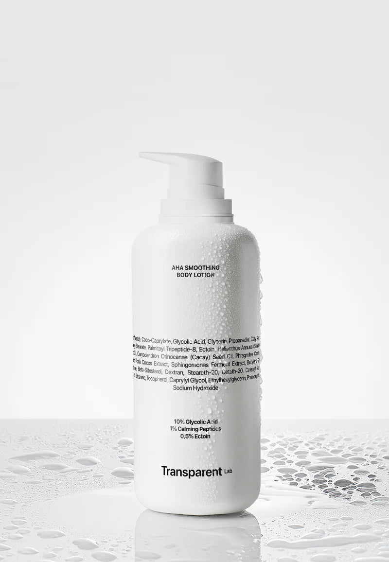 Loción corporal calmante AHA de Transparent Lab 400 ml