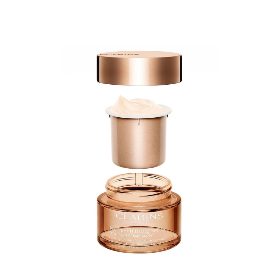 Recambio de crema facial extra reafirmante Clarins FPS 15 (50 ml)