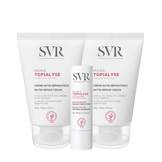 Crema de manos SVR Topialyse 2x50 ml + Bálsamo labial 4 g