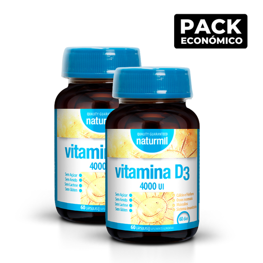 Naturmil Vitamina D3 4000 IU Cápsulas 2x60