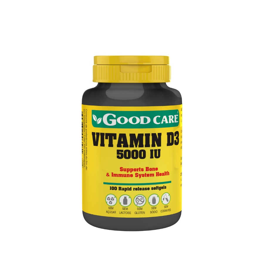 Cápsulas de vitamina D3 Good Care 5000 UI x100