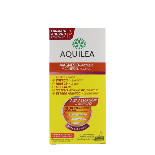 Comprimidos efervescentes de magnesio y potasio Aquilea x28