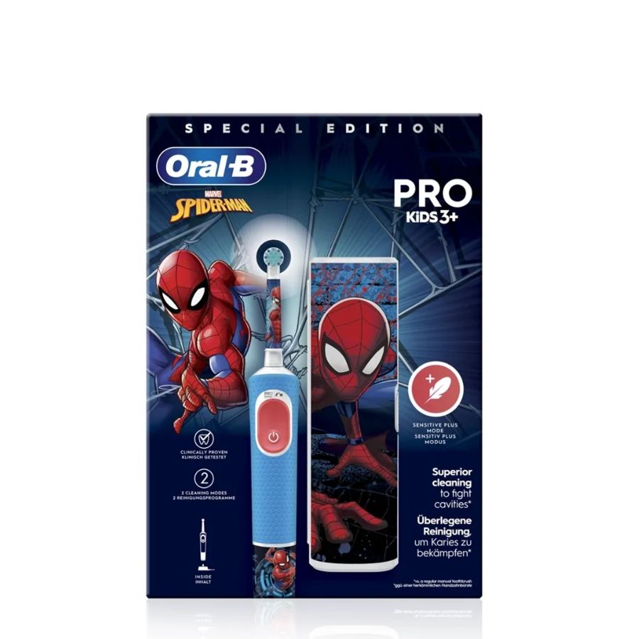 Oral-B Pro Kids 3+ Spiderman Escova Elétrica + Travel Case