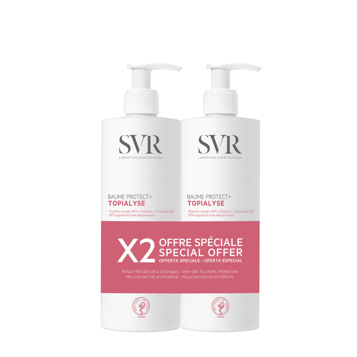 SVR Topialyse Protect+ Balm 2x400ml